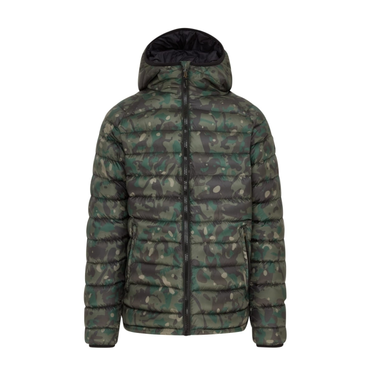 Trakker TechPro Camo Base XP - XXL – Bild 2, Steppjacke, Kapuze, Tarnmuster, Grün, Reißverschluss