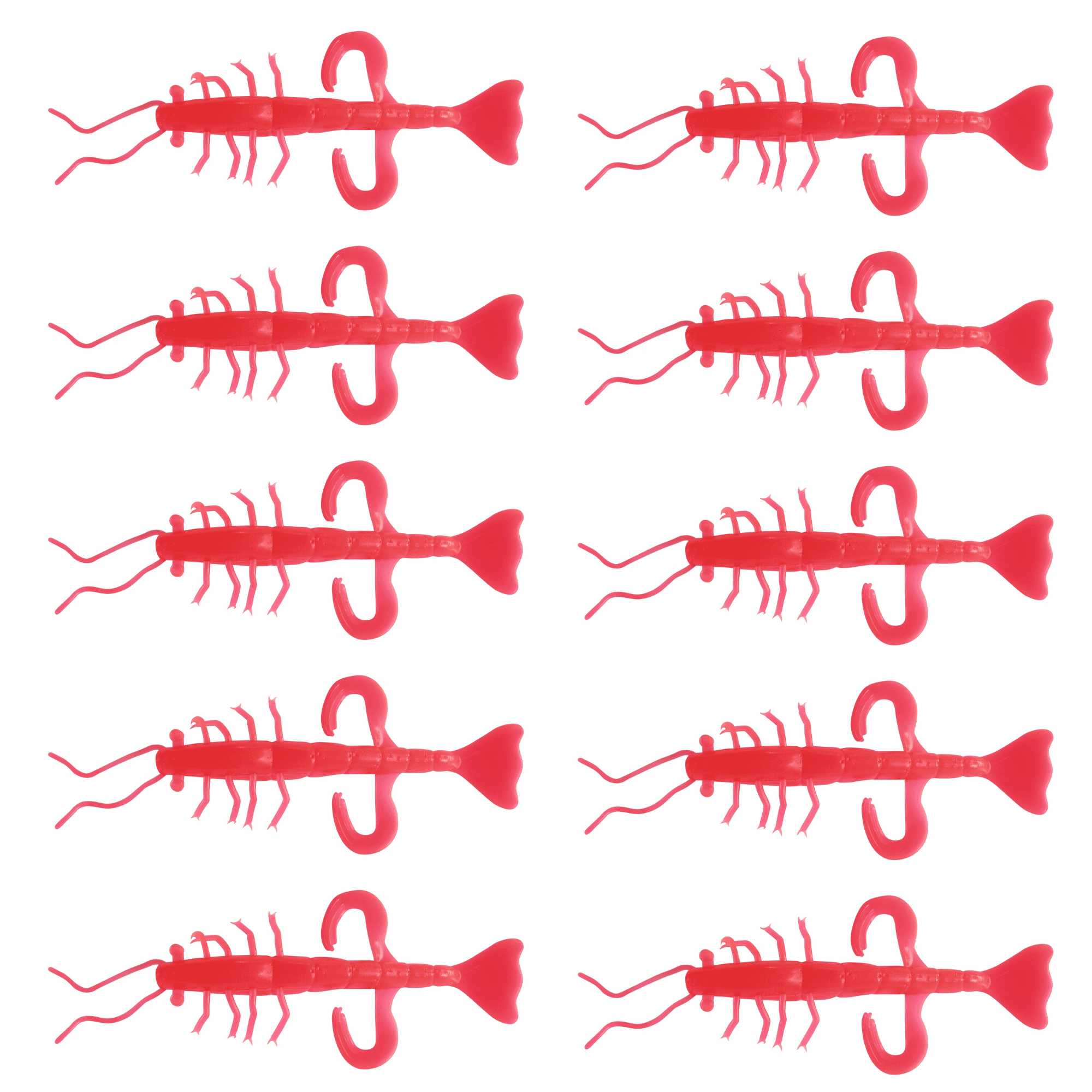 SX Relax Shrimp 8cm (3") Feuerrot 10 Stück – Bild 2, Kunststoff-Köder, Gummifisch, Angelköder, Trockenmodell, Roter Köder