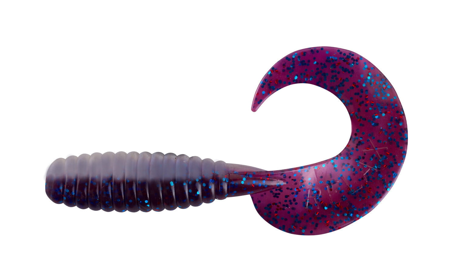 Relax Xtra Fat Grub 13cm (5,5") Blauperl / Violett Electric Blue Glitter 5 Stück, Gummi angeln spinner, Soft Plastic, Köder, Kurviger Schwanz, Glitzer-Farbe