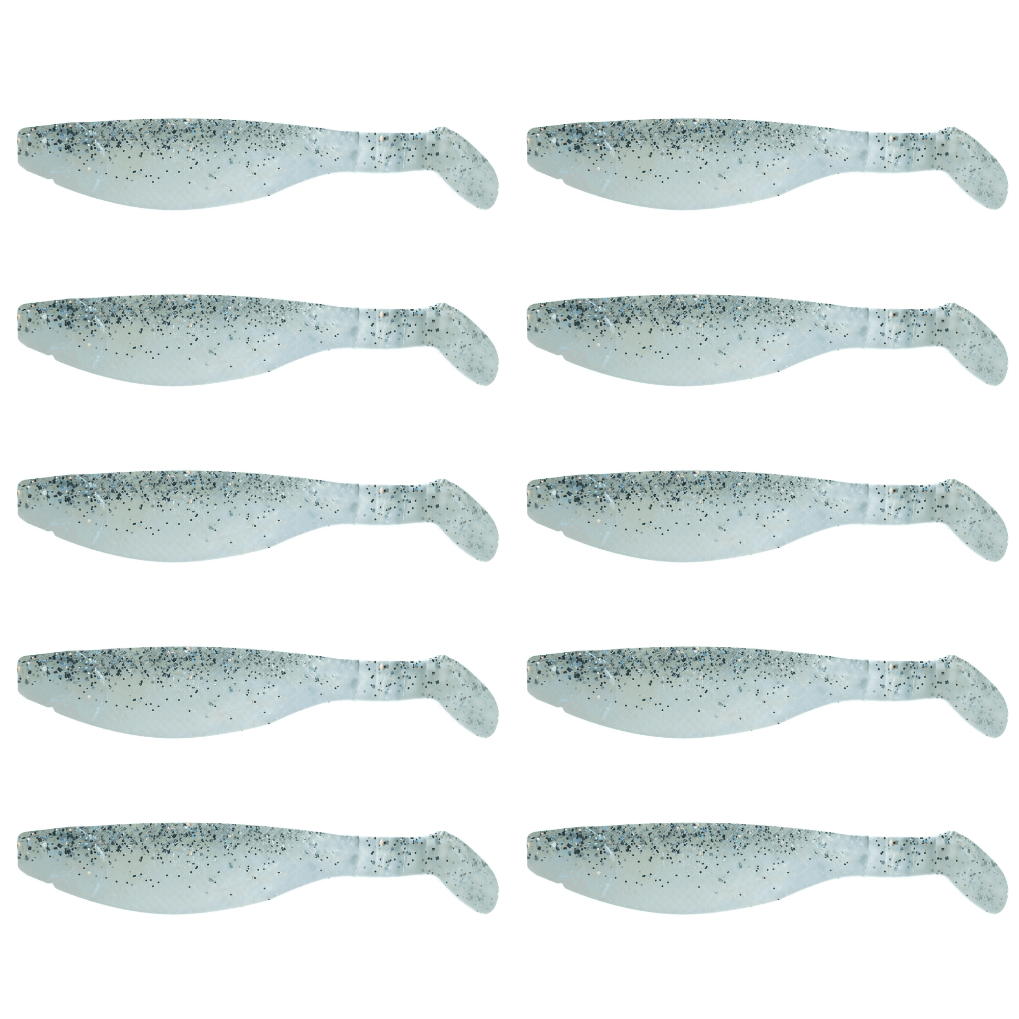 Relax Kopyto River 11cm (4") Blauperl / Klar Salt'n Pepper Glitter 10 Stück – Bild 2, weicher Kunststoffköder, glitzernder Punktmuster, Mehrfachpackung, Fischköder, Weicher Köder
