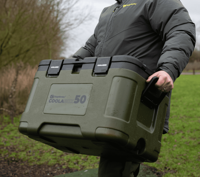 cooler box, portabler Kühlbox, 50 Liter, olivgrün, Tragegriff