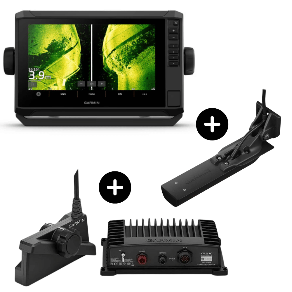 Garmin Set Echomap UHD2 92sv con GT56UHD-TM Transductor + LiveScope Plus System con LVS34+GLS10