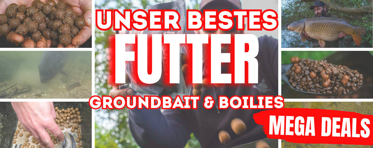 Boilies, Grundfutter, Angelköder, braune Kugeln, Karpfenköder