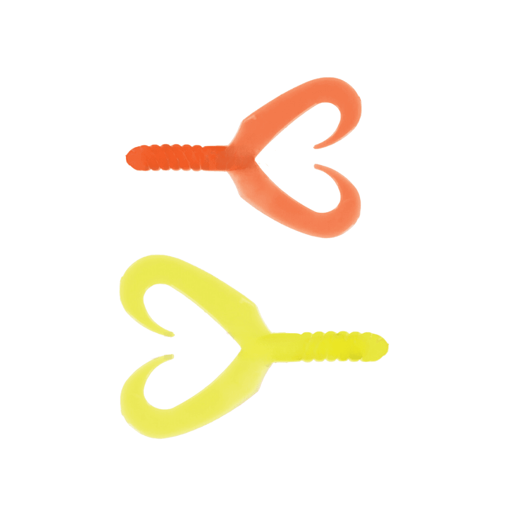 Relax Twin Tail Grub 7cm (2,75") orange yellow 5 pieces