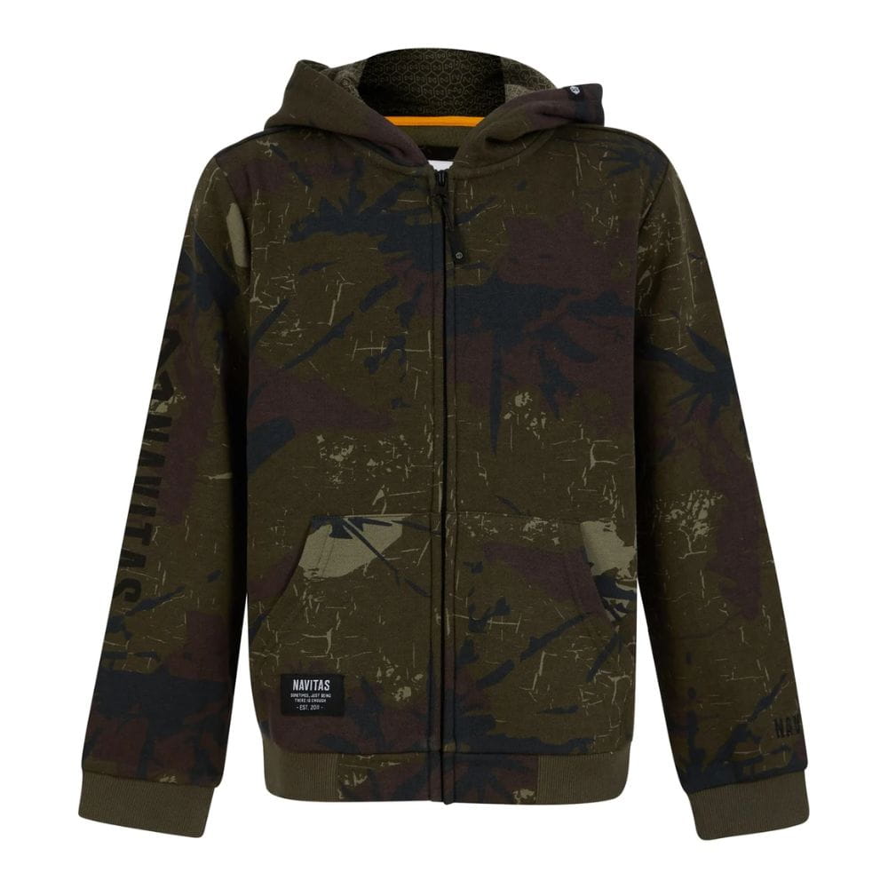 Felpa con cappuccio e zip per bambini Navitas Identity Camo 7-8 anni