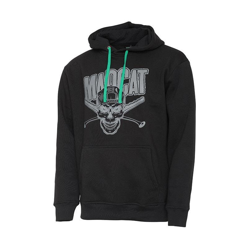MadCat Skull Hoodie Black XL, Hoodie, Schwarz, Grafik, Schädel, Grüne Kordel