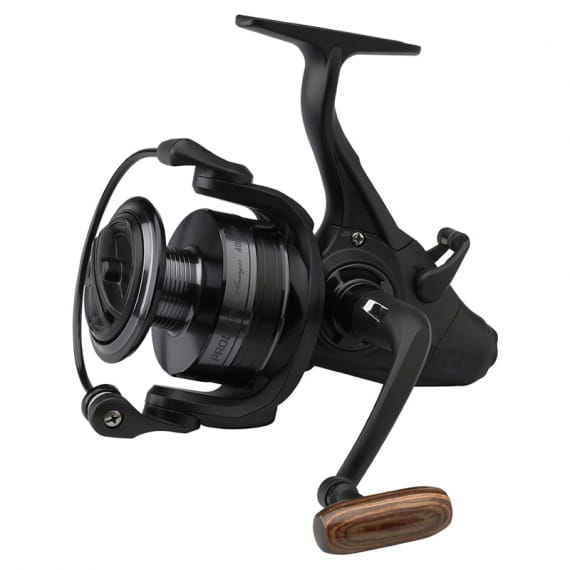 Angelrolle, Spinning Reel, Köderfischrolle, Holzgriff, Angeln