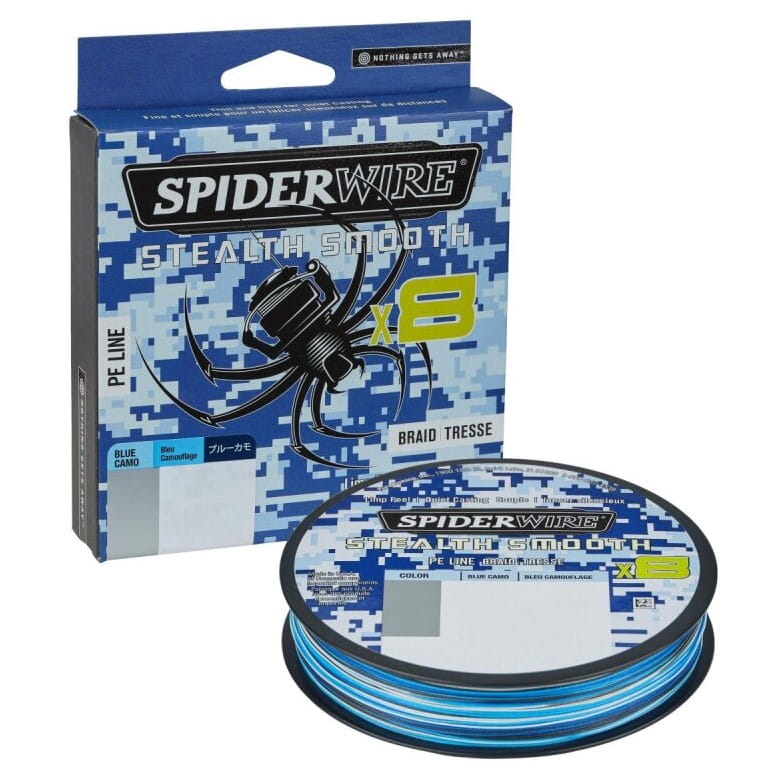 Spiderwire Stealth Smooth x8 PE Braid 0.33mm 38.1kg 300m Blue Camo Tier, Wirbellose, Spinne