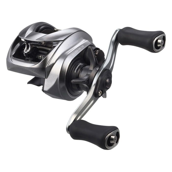 Daiwa 26 Zillion TW 150XHL, Angelrolle, Baitcaster, Metallgehäuse, Silber-Schwarz, Doppelkurbel