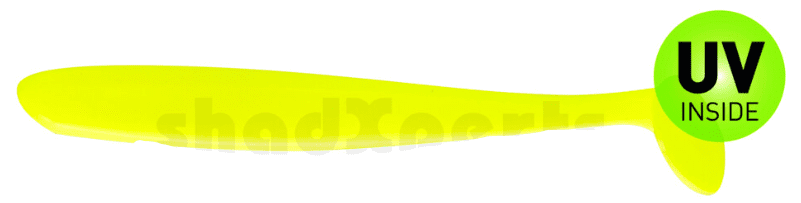 soft-plastic lure, fishing lure, neon yellow, UV inside, twin-tail?