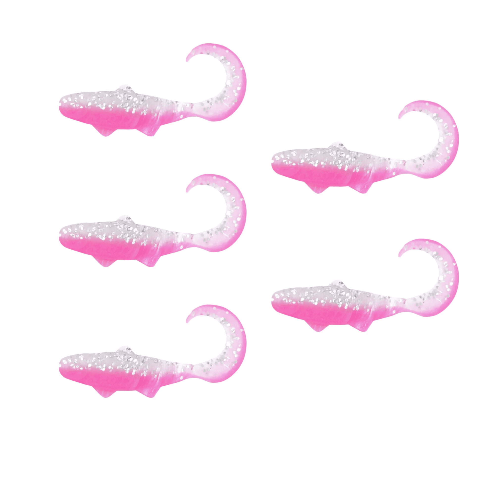 Relax Banjo Twister  3,5 cm (1,5") Bubblegum Silber 5 Stück, Gummi Reihe, Krokodil-Form, Glitter, Pink, Kinder-Accessoire