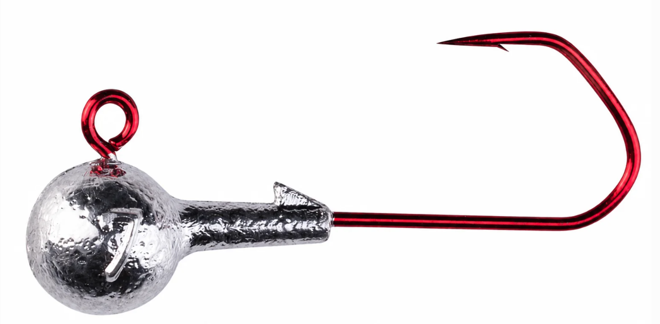 VMC Barbarian Rundkopf 2/0 2g 25 Stück, Angeltopf, Angelhaken, Metallköder, Roter Haken, Gewichtsköder