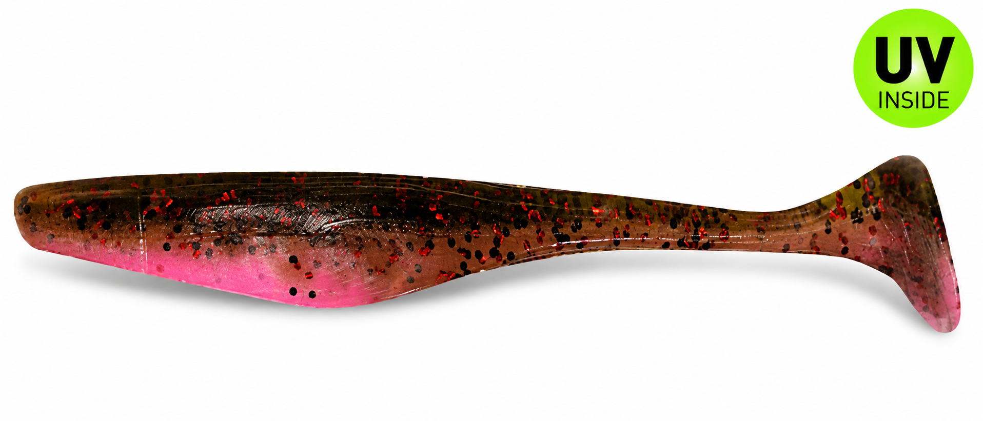 weicher Kunststoff-Köder, Schwimmbare Köder, Glitzer-Design, Pink Braun, UV-Innen