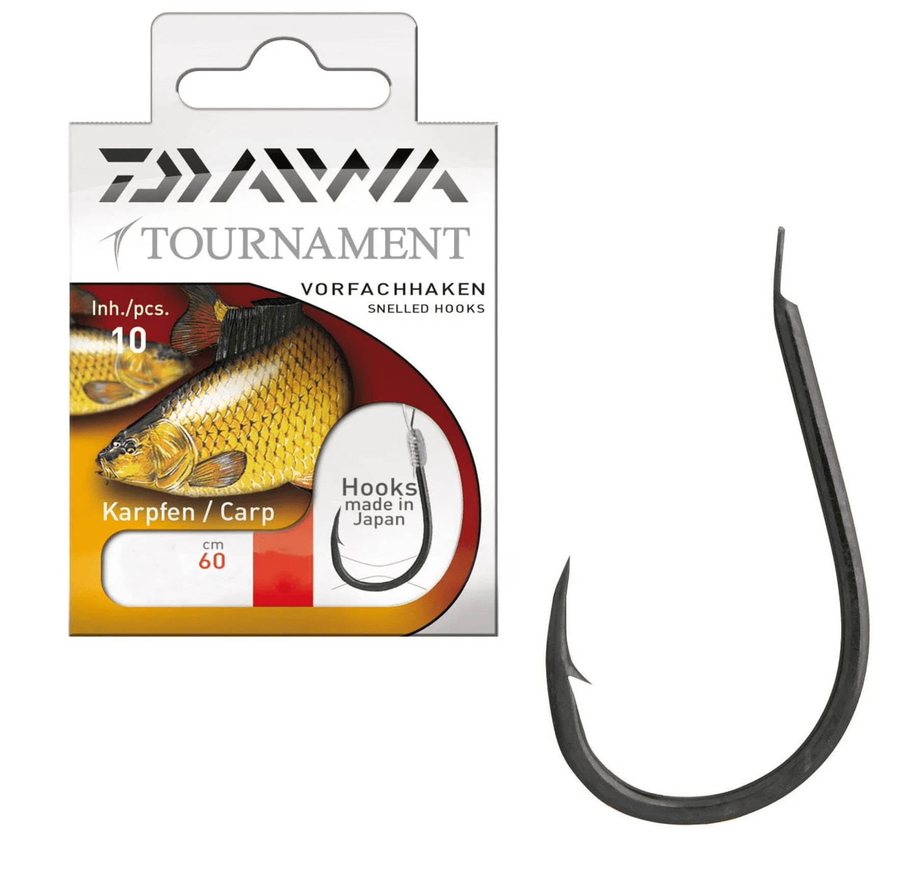 Daiwa Tournament Cârlige de crap 60cm Mărimea 4 10 bucăți Elektronik, Hardware, Fische, Haken, Rauchrohr