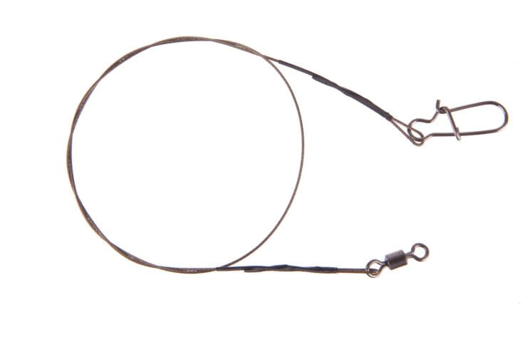 Iron Claw Classic-Spin-Rig 6kg-30cm 2 Stück, Stahlvorfach, Angelschnur, Drahtleine, Karabinerwirbel, Dunkelbraun