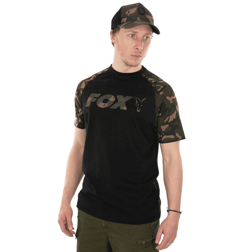 Fox Raglan T-Shirt black-camo (vorne)