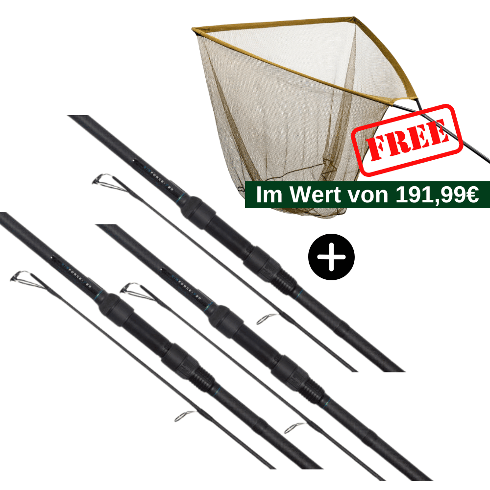 Angeln, Karpfenrute, Mehrere Ruten, Netz, Gratisbeigabe