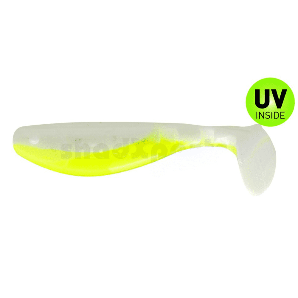 Gummi-Bait, Schnecke, Leuchtend Gelb, UV-Inside, Köder