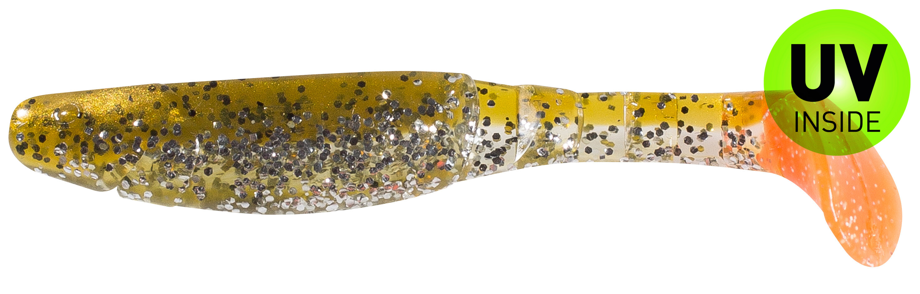 SX Relax Kopyto Classic 11cm (4") Klar Silber Glitter / Olivebraun Glitter / Red Tail 10 Stück, weicher-kunststoff-anhänger, glitzernde grub, zweitonig, weichköder, UV-im-inneren