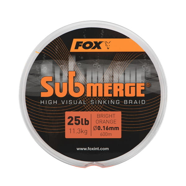 Fox Submerge High Visual Sinking Braid Bright Orange 25lb 600m