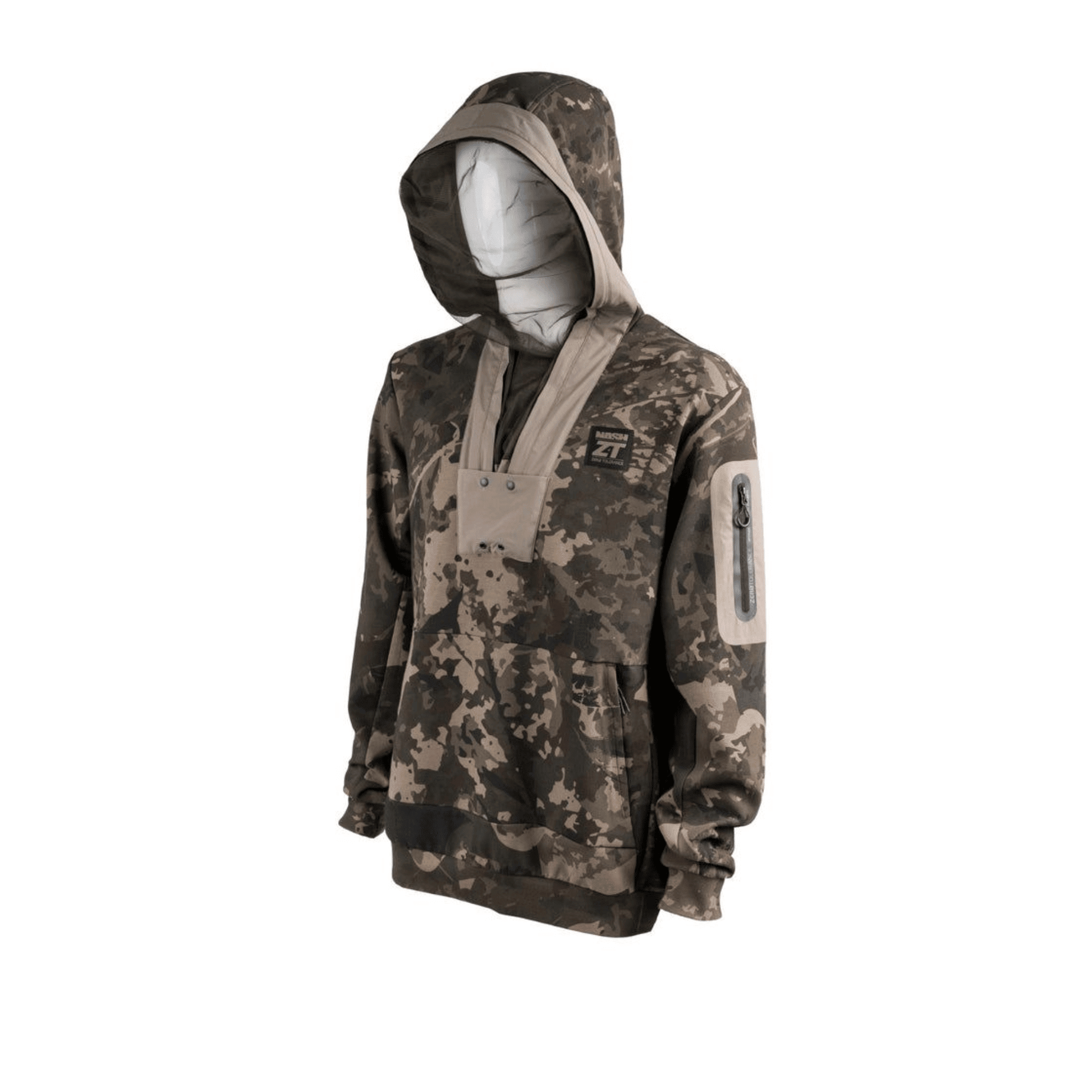 Tarnjacke, Camouflage, Hoodie, Kängurutasche, Reißverschlussarmtasche
