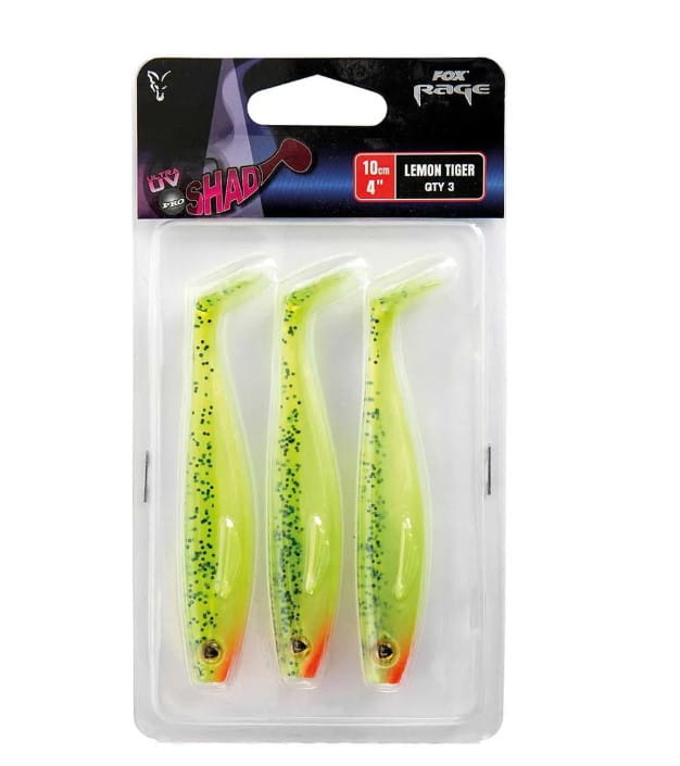 Fox Rage Pro Shad 10cm UV Lemon Tiger Fox Rage Pro Shad 10cm UV Lemon Tiger