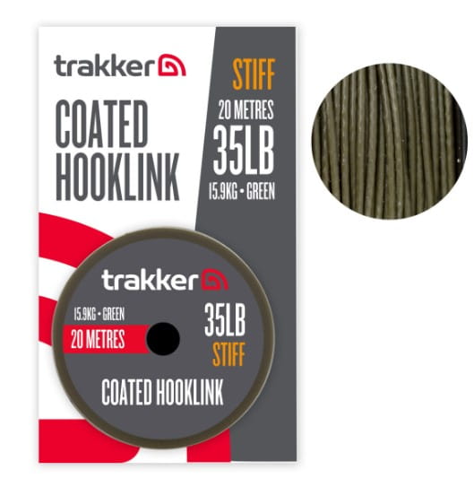 Trakker Stiff Coated Hooklink 35 lbs 15,9 kg 20 Meter