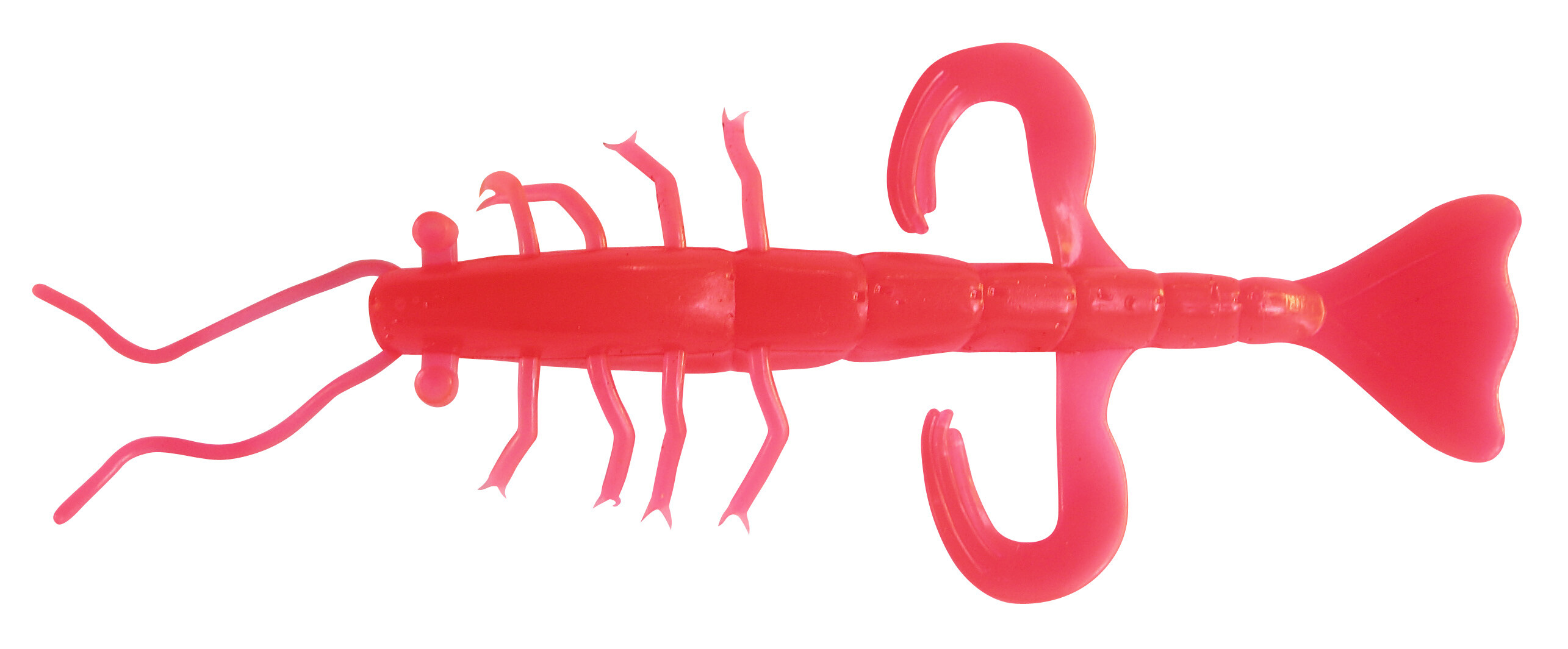 SX Relax Shrimp 8cm (3") Feuerrot 10 Stück, Krebs, Gummi, Schwanz, Pink, Spielzeug