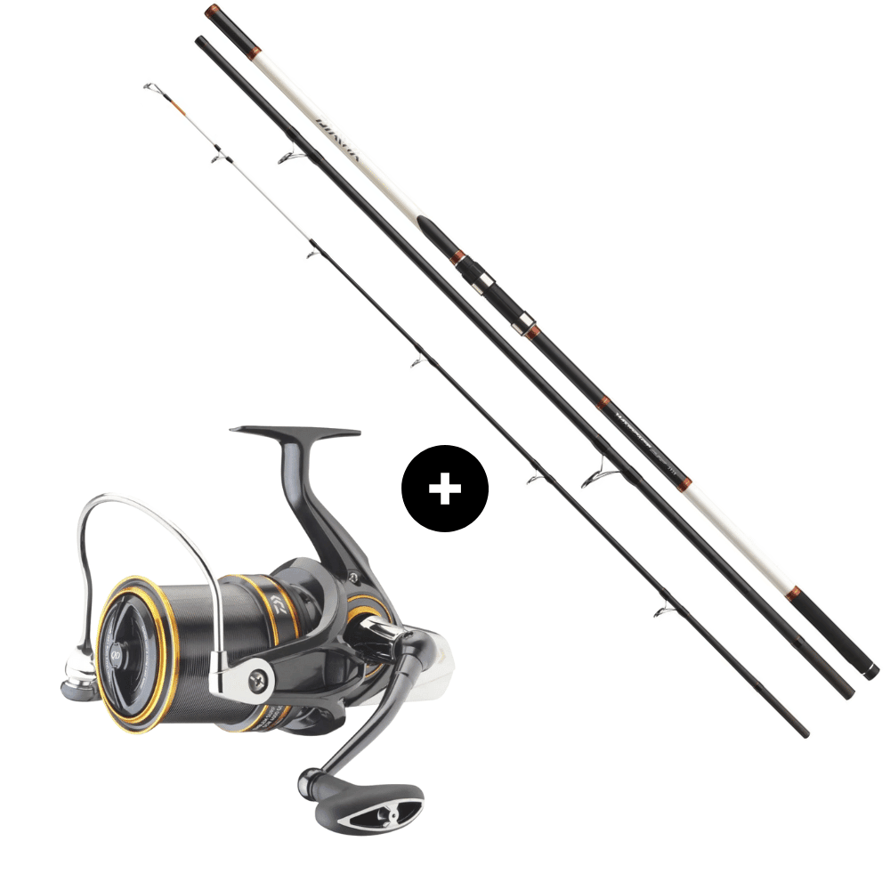 Daiwa Surf Fishing Set Windcast Surf 420cm 100-200g + Emblem Surf 45 SCW QD (11808-420+10711-450) Rolle, Fischen, Draußen, Wasser, Angler
