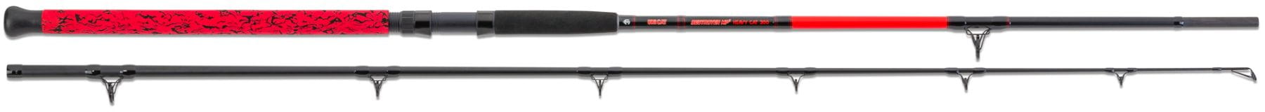 Uni Cat Destroyer MP3 Heavy Cat 300cm 200-320g, Angelrute, Rutenringe, Schwarz-Rot, Korkgriff
