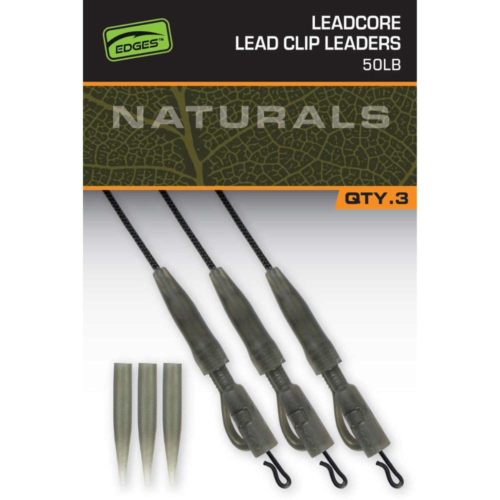 Fox Edges Naturals Leadcore Lead Clip Leaders 22,7 kg (50 lbs)