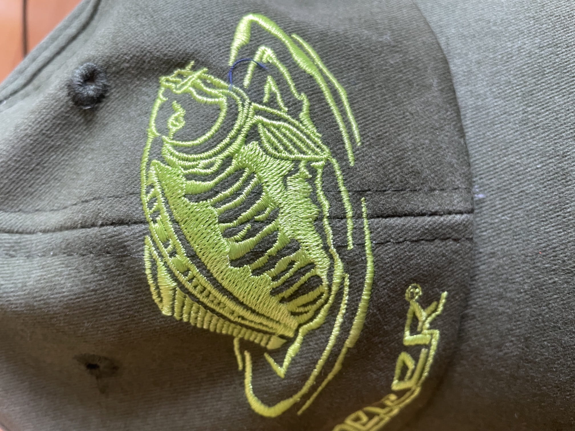 Cap, Gestickt, Olivgrün, Schirmmütze, Textur