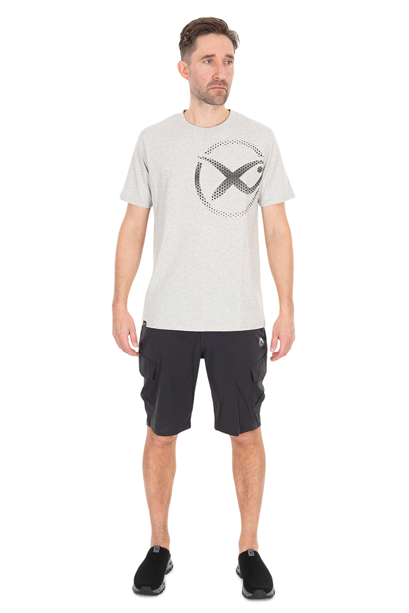 T-Shirt, Graues Shirt, Rundhals, Logo-Druck, Casual