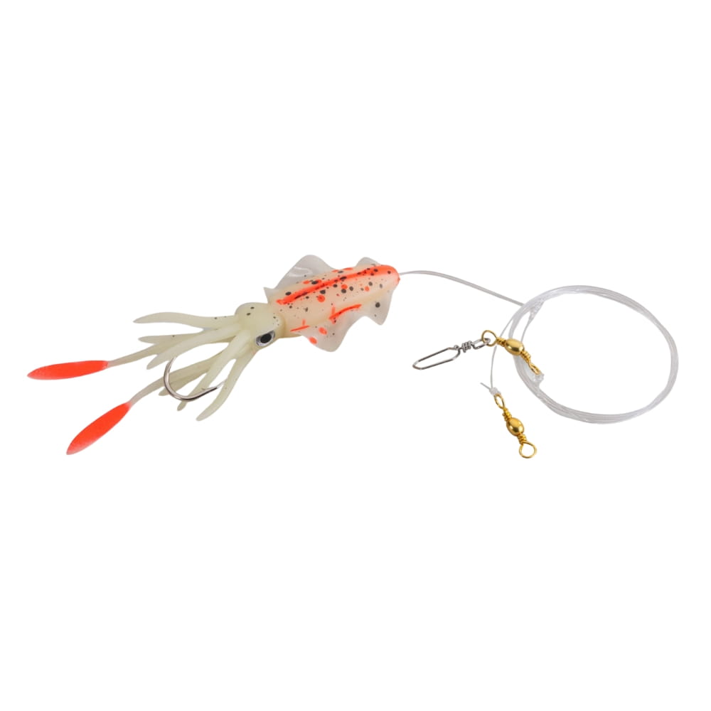 Aquantic Octo Leader Rig 0,8 mm 8/0 100 cm Orange Spottet Luminous