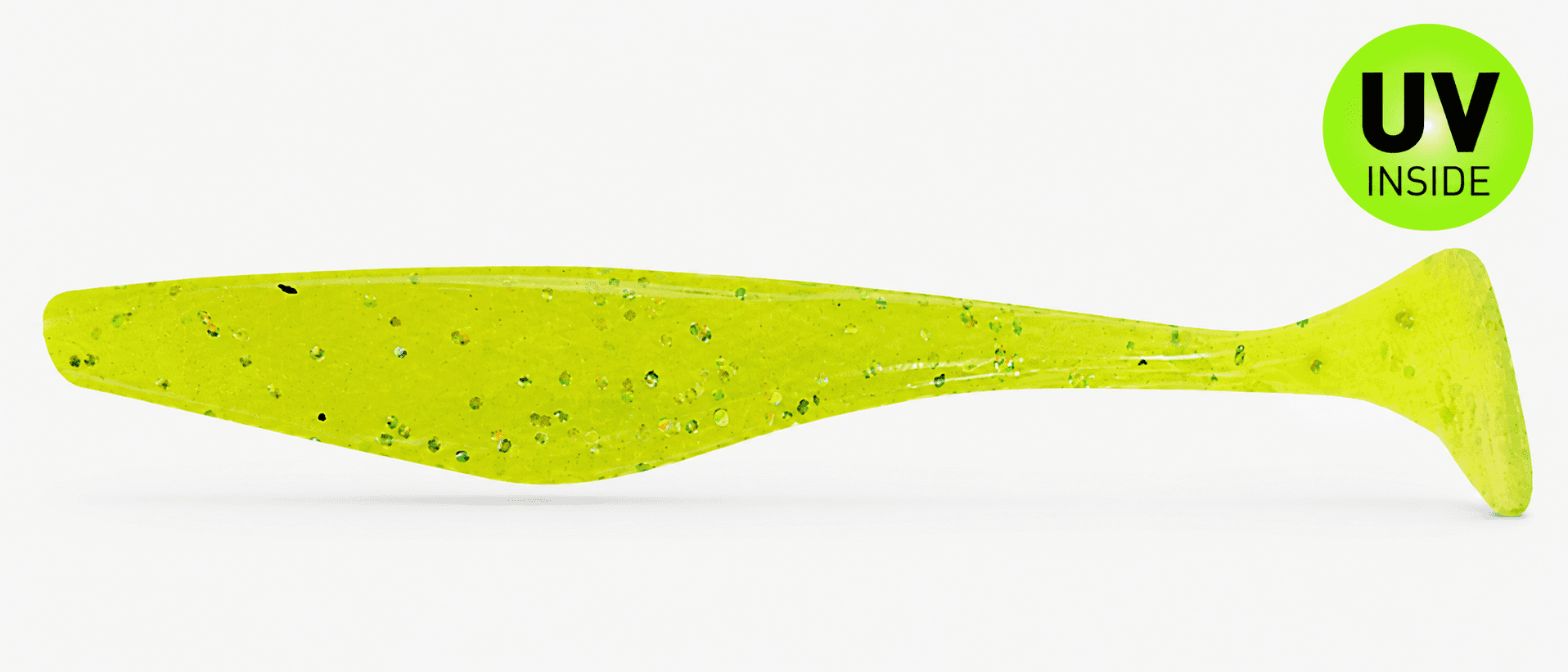softe r?, rubber lure, fishing lure, neon grün, UV Inside