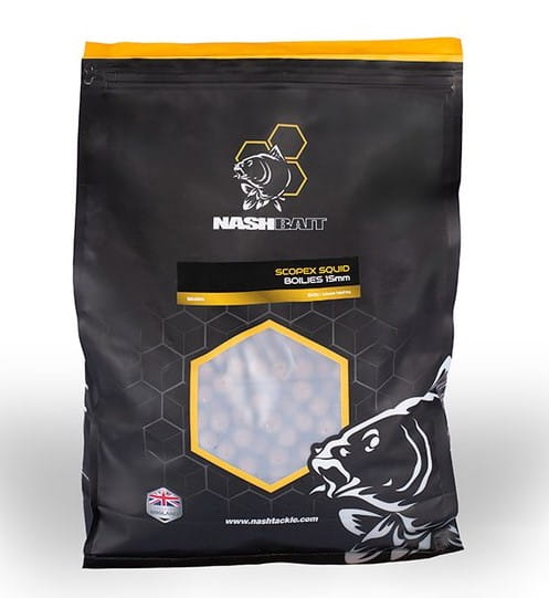 Nash Scopex Squid Boilies 15 mm 1 kg Tasche