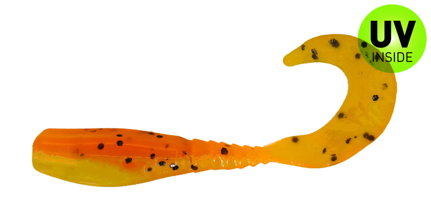 Relax Curly Tail Crappie Minnow 5 cm (2") Candy Corn 5 pièces Banane, Essen, Obst, Pflanze, Produzieren