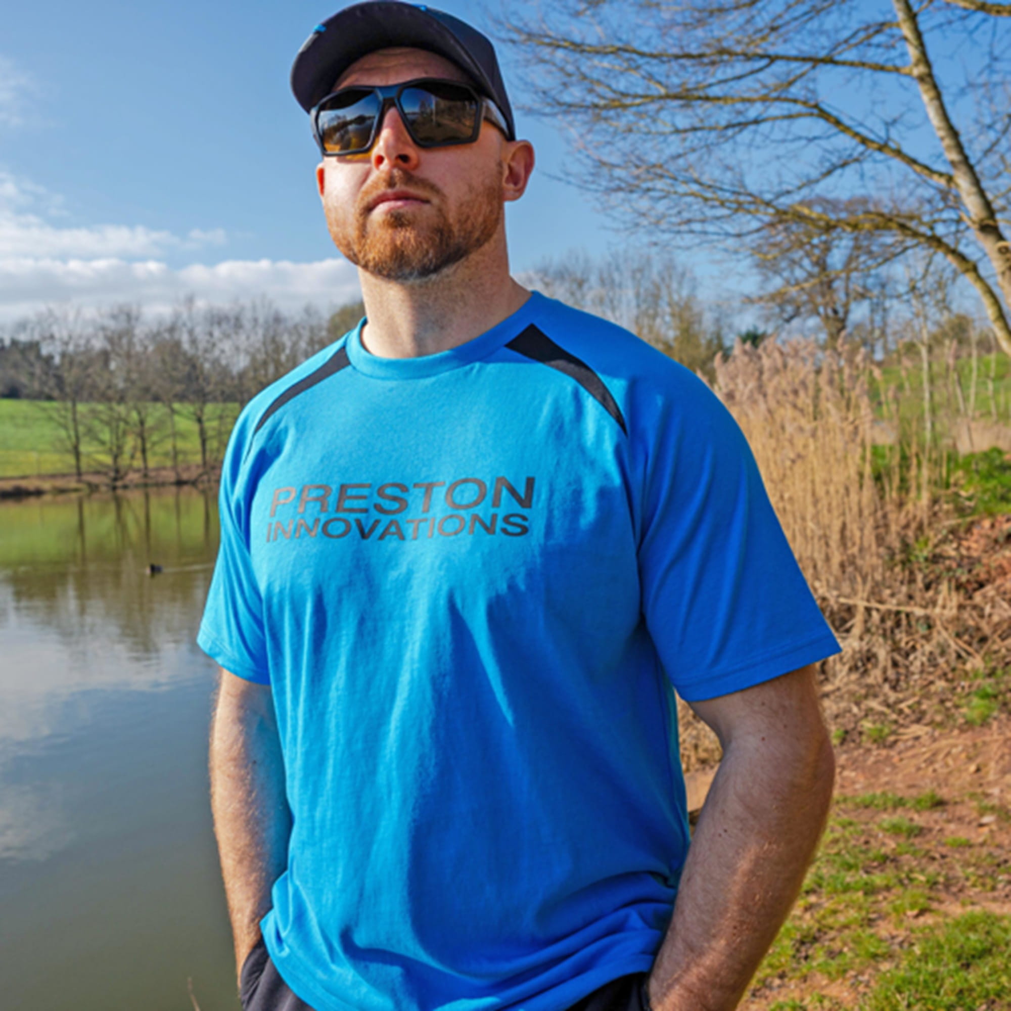 T-Shirt, Rundhals, Kurzarm, Blau, Preston Innovations