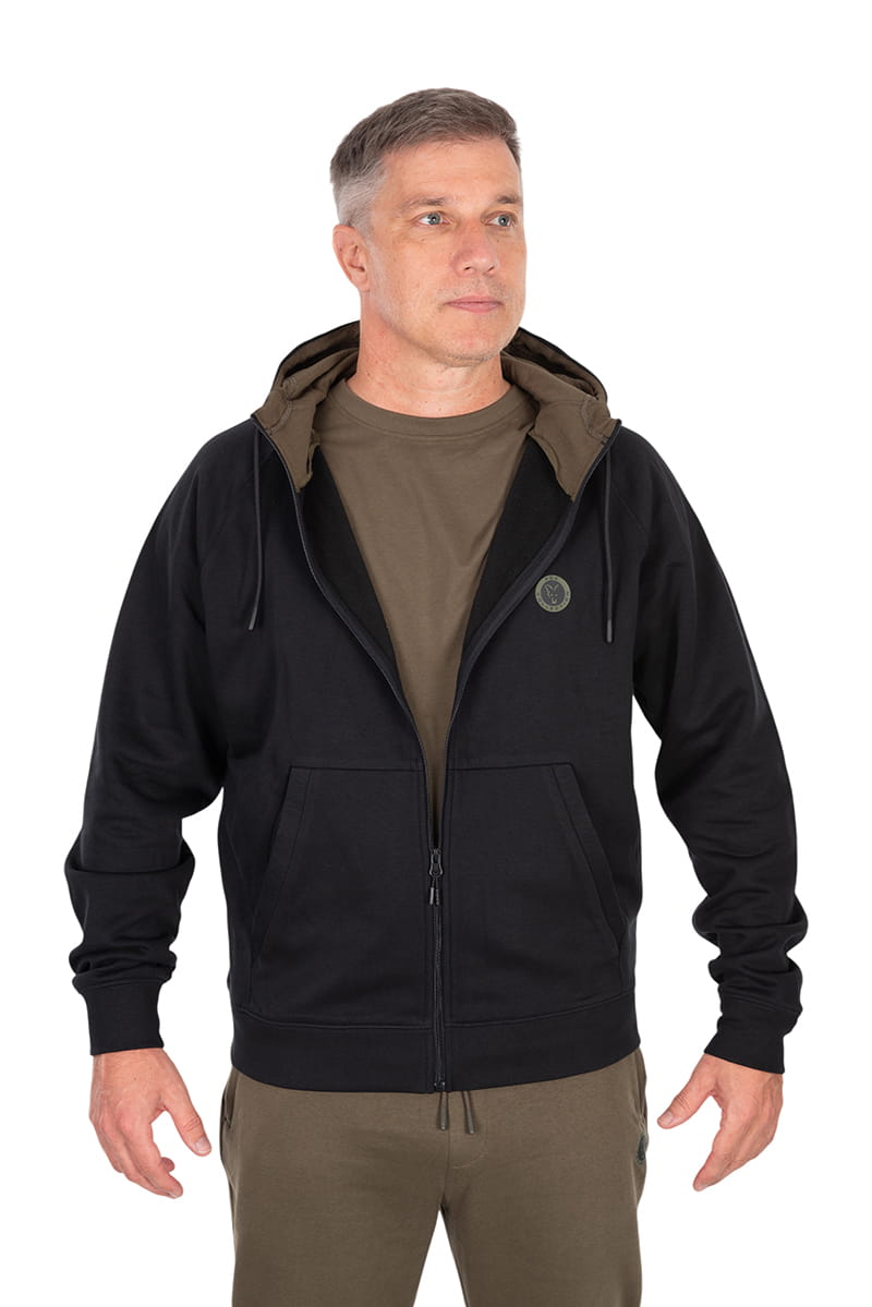 Fox Collection Zipped Hoody Black XXL – Bild 2, Hoodie, Zipper, Kapuzenjacke, Schwarz, Kombination