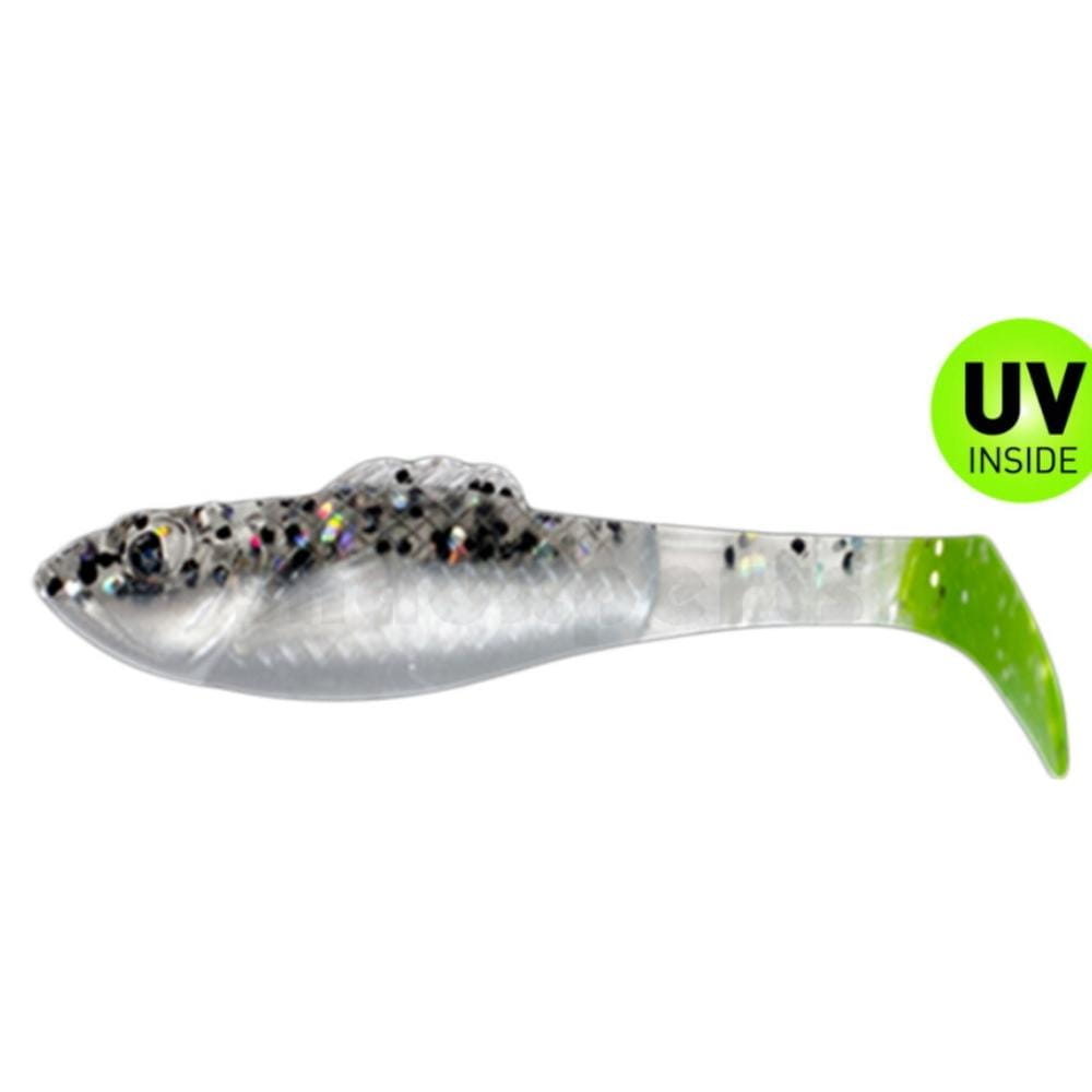 Super-Shad-8-cm-perlweiss-klar-salt-n-pepper-Glitter-Lime-Tail-SX-S003308B004LTCTDdNgU1RAVXi Relax 8 cm (3") bianco perla / glitter sale e pepe trasparenti / coda lime 3 pezzi