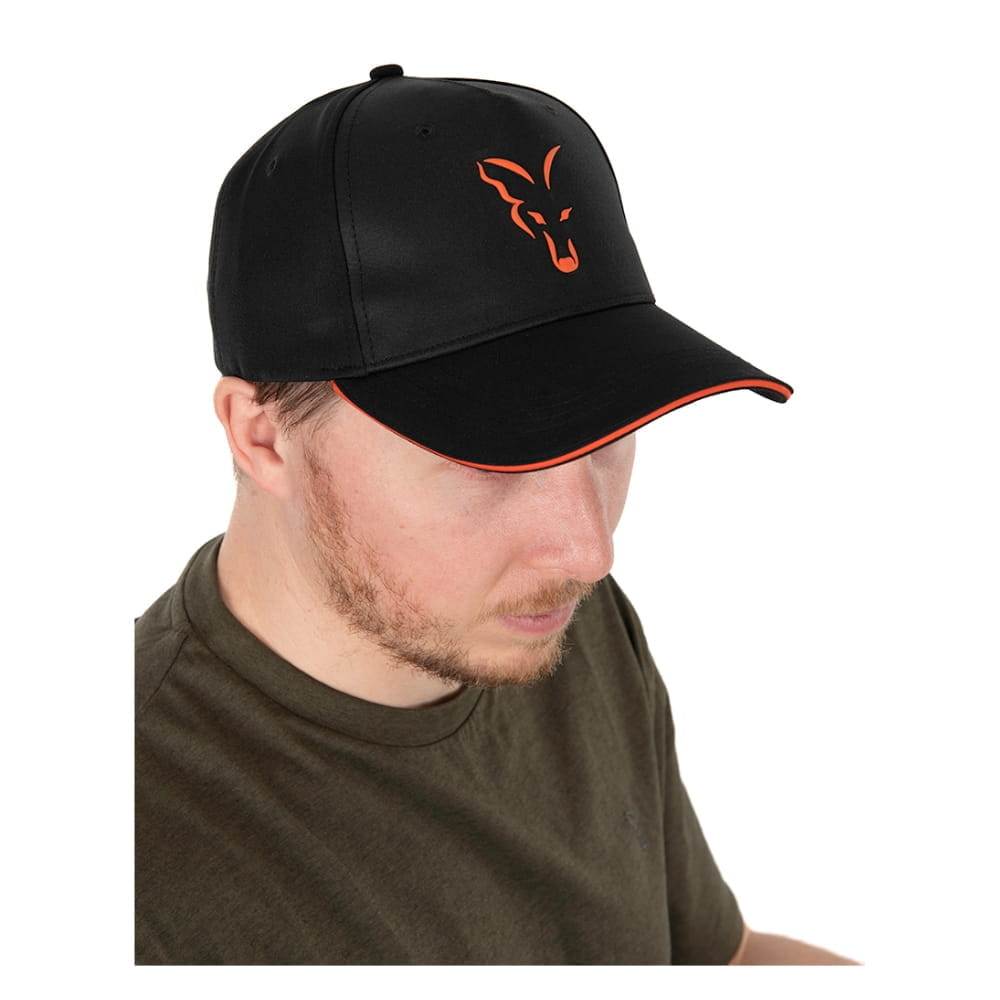 Fox-Collection-Baseball-Cap-Schwarz-und-Orange-CHH015-5