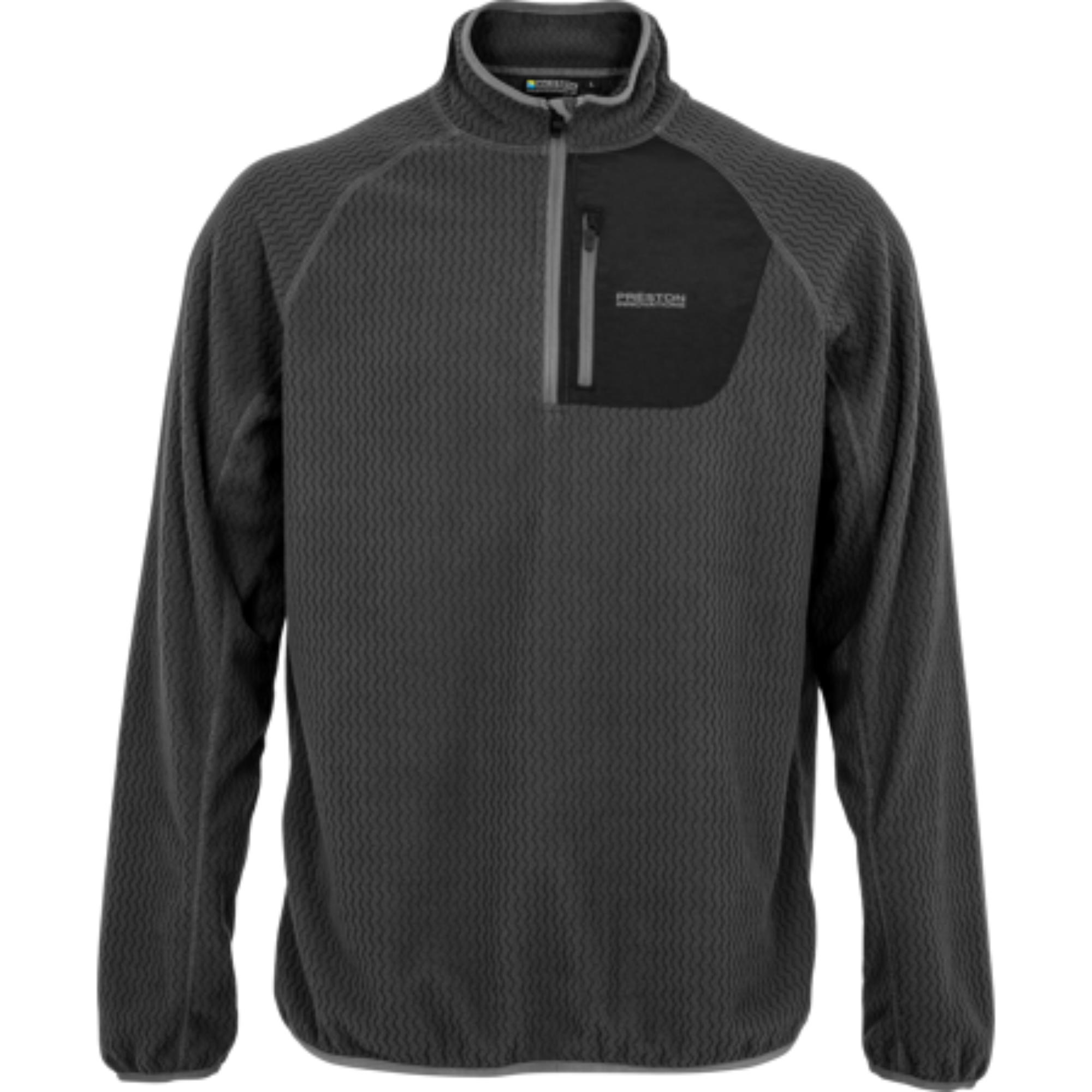Fleece, Pullover, Dunkelgrau, Halb-Reißverschluss, Struktur-Muster