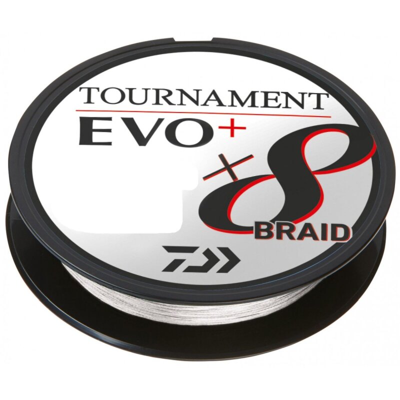 Daiwa Tournament X8 Braid EVO+ 0,16 mm 12,2kg 135m White, geflochtene Angelschnur, Angelschnurspule, weiße Schnur, EVO+ Braid
