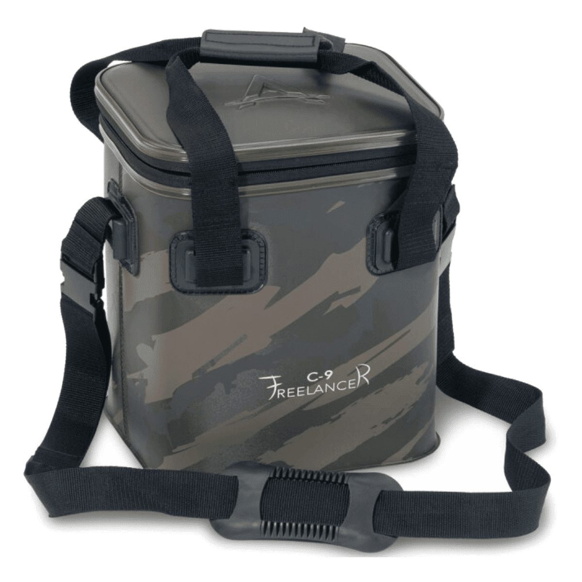 Angeltasche, Hartschalenbox, Tarnmuster, Schultergurt, Kunststoff