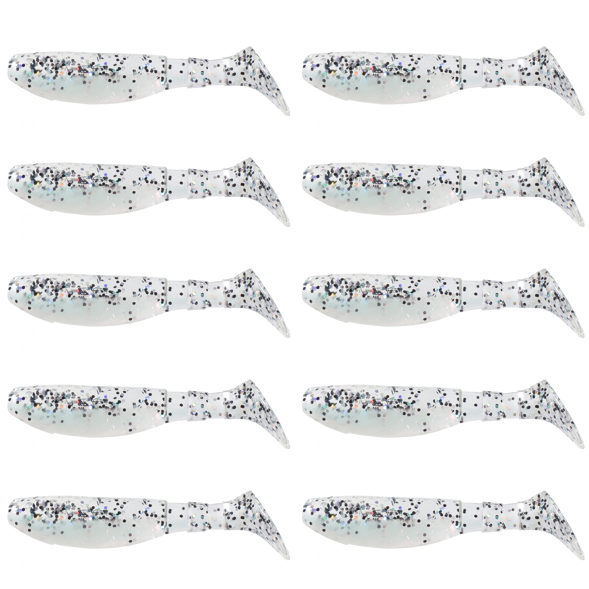 SX Relax Kopyto Classic 8cm (3") Perl / Salt'n Pepper Glitter 10 Stück – Bild 2, Gummifisch, Köder, Glitter, Transluzent, Mehrfachpack
