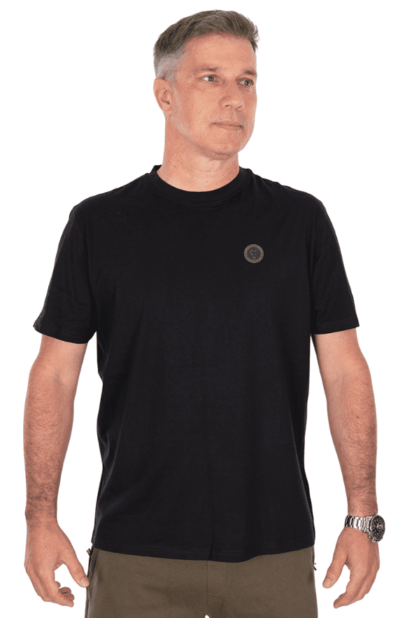 T-Shirt, Schwarz, Rundhals, Kurzarm, Unifarben