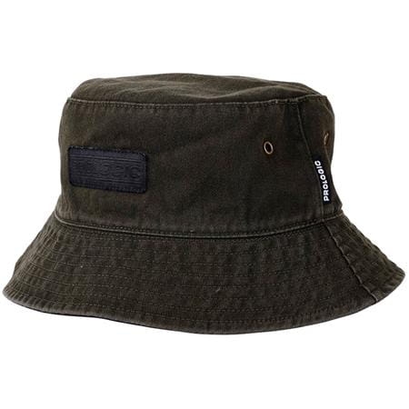 Prologic Signature Reversable Bucket Hat, Bucket-Hut, Canvas, Dunkelgrün, Weitmasche, Loch-Patch