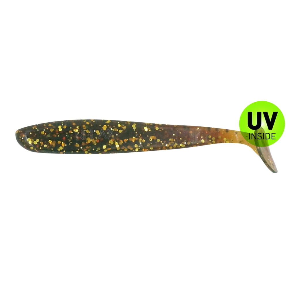 Relax Bass Shad 9 cm (3") Motoroil Gold-Glitter 3 kusy