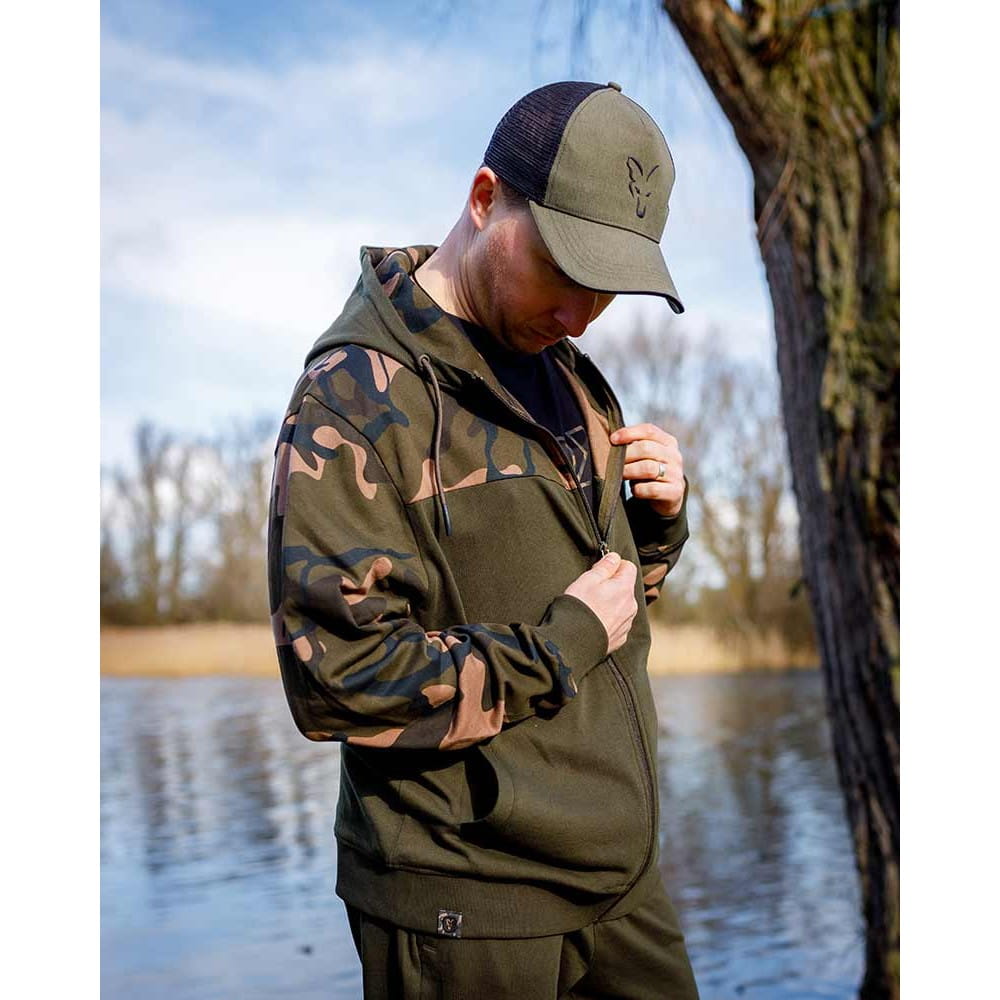 Fox LW Khaki Camo Split Zip Hoody Large Fox LW Khaki Camo Split Zip Hoody Large