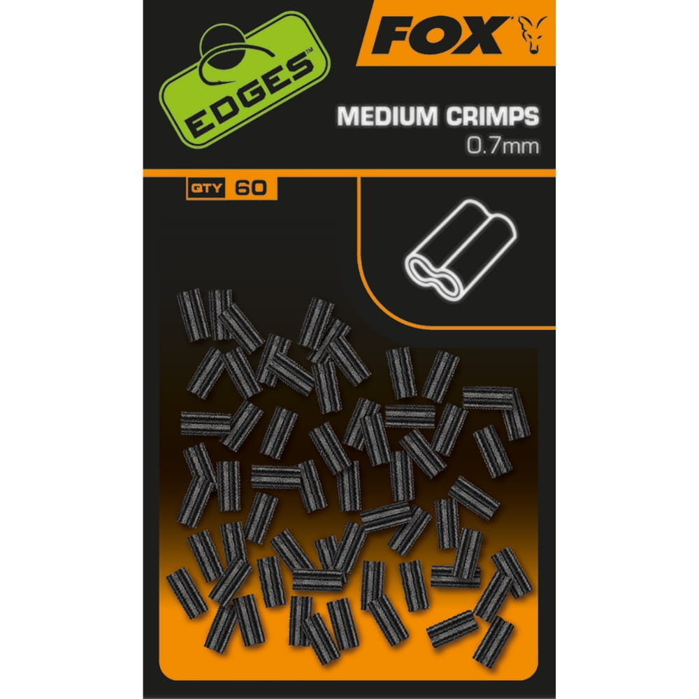 Fox-Edges-Crimps-Klemmhulsen Fox Edges Sertissages Moyens 0,7mm 60 pièces